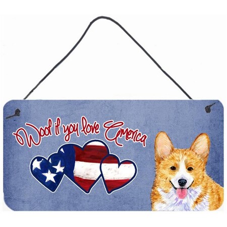 Carolines Treasures Woof If You Love America Corgi Wall and Door Hanging Prints SS4998DS612